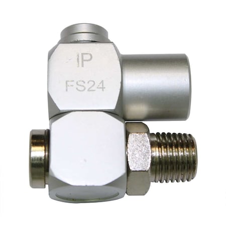 Interstate Pneumatics 1/4 Inch FPT x 1/4 Inch MPT Universal Swivel Fitting, PK 6 FS24-D6